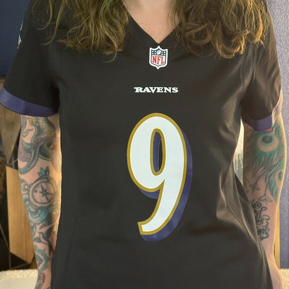 NFL Official Nike Baltimore Ravens Tucker Black Jersey - Medium - Picture 1 of 8